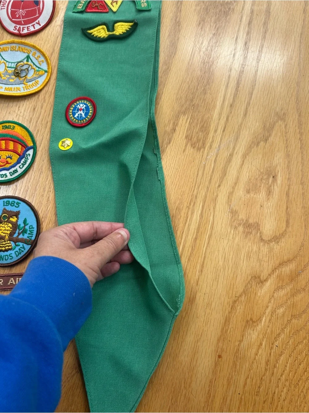 Vintage 1980s Girl Scout Junior Sash & Patch Lot Thousand Islands Camp NY